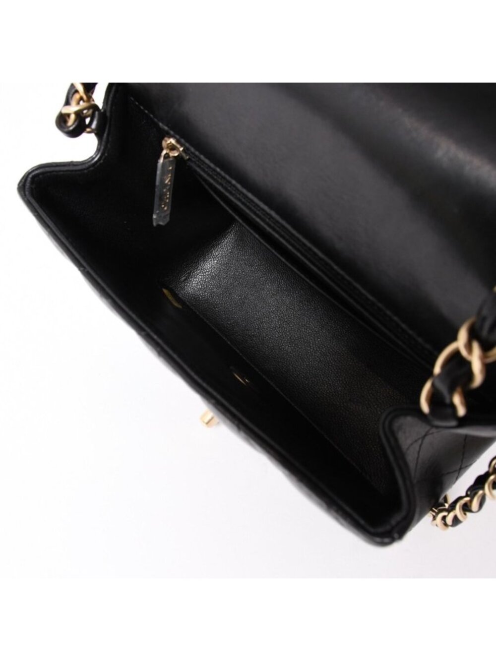 Chanel Mini Quilted 17 S Flap S Chain Shoulder Bag CC Logo Lambskin Black - Picture 16 of 16
